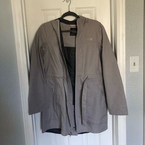 Grey North Face Tie Trench Coat